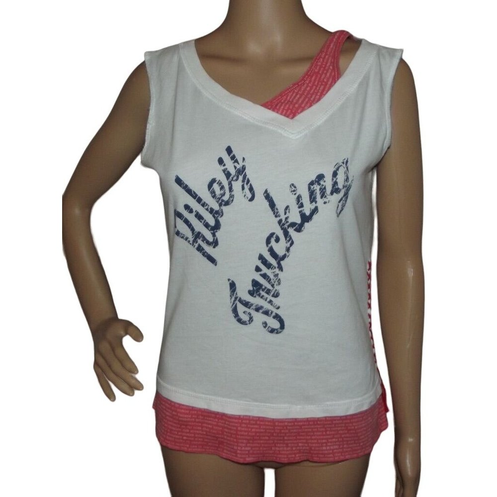 Riley Trucking Tank Size Junior Large 100% Cotton vintage Y2K sleeveless top